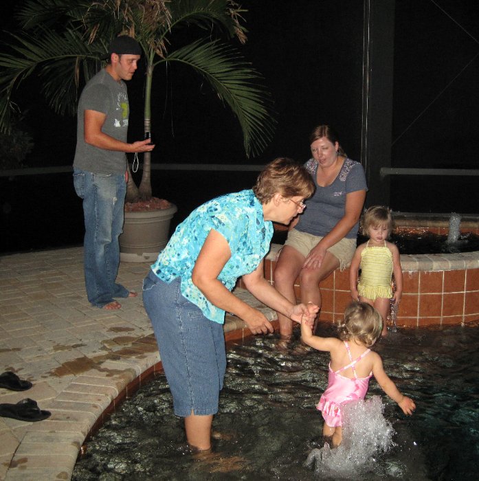 The girls go swimming